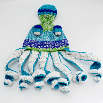 Octopus Pattern Color Block Knitted Hat
