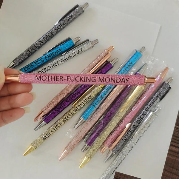 Colored Glitter Pen Set For Sarcastic Souls
