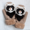 Hand-knitted animal Mittens