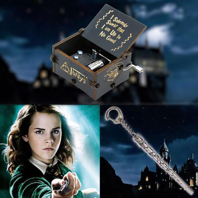 Harry Potter Hand Cranked Music Box & Magic Wand
