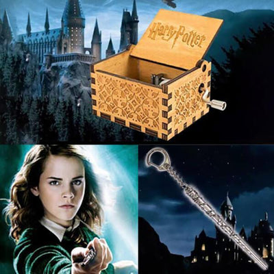 Harry Potter Hand Cranked Music Box & Magic Wand