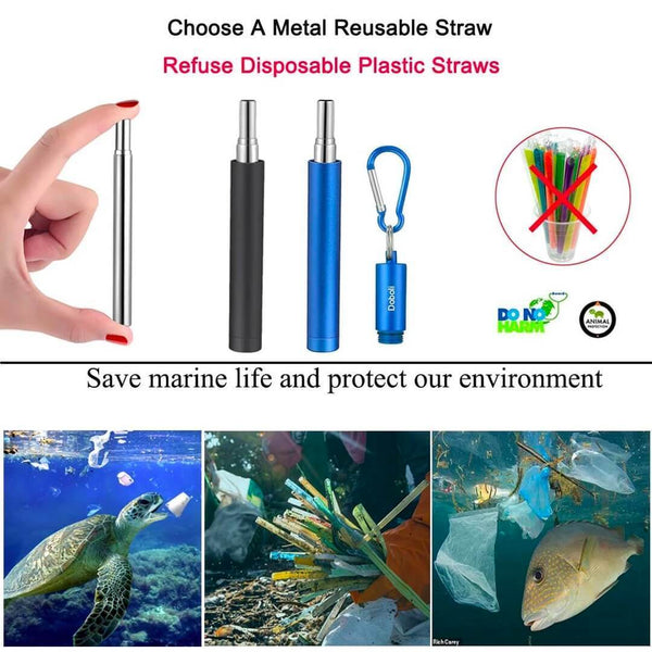 (50% OFF! Today) Reusable Telescopic Eco-friendly Straw - BUY 2 FREE SHIPPING